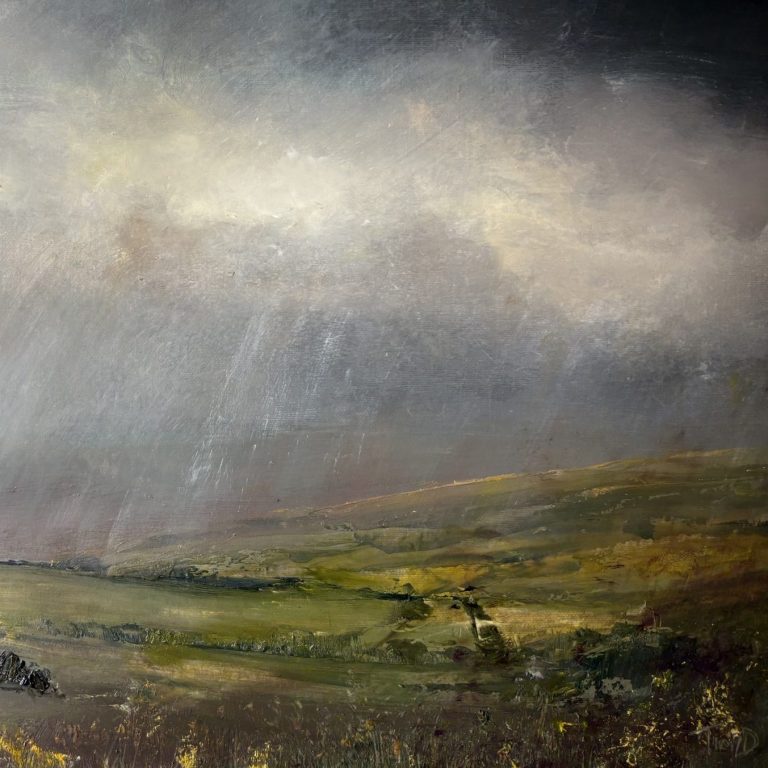 An atmospheric oil painting of the south coast of Devon by renowned Landscape Artist, Tim Yorke-Dunne.