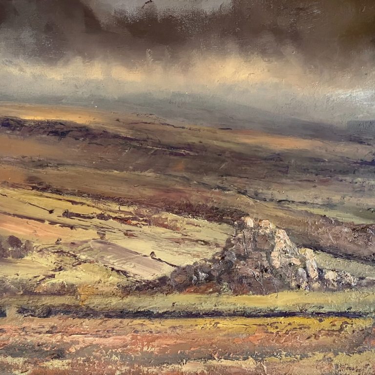The Revelstoke Drive, Devon An atmospheric oil painting of the south coast of Devon by renowned Landscape Artist, Tim Yorke-Dunne.